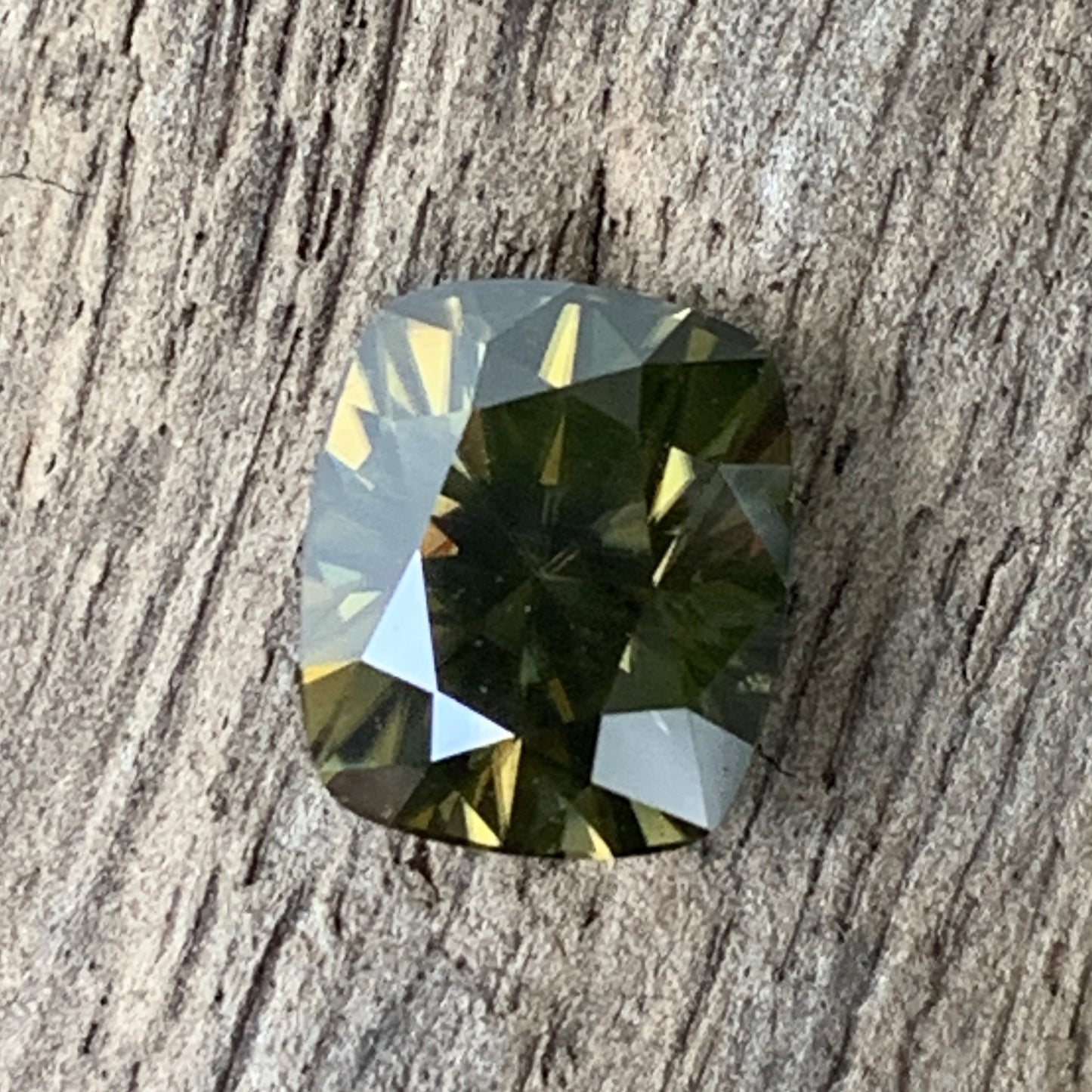 Brownish Green Zircon Rectangular Cushion Natural Certified 5.85 Ct Loose Gemstone