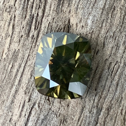 Brownish Green Zircon Rectangular Cushion Natural Certified 5.85 Ct Loose Gemstone