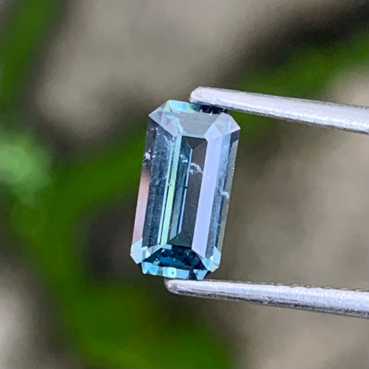 Teal Blue Spinel Emerald Cut Octagon 8.4 mm / 0.97 Ct Natural Loose Gemstone For Jewelry Making