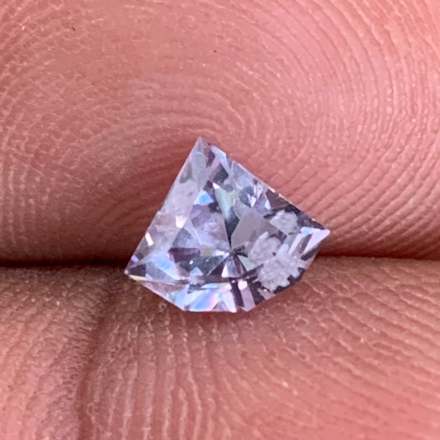 Lavender Spinel Fancy Geometric Shape Modified Trillion 0.9 Ct Natural Loose Gemstone From Sri Lanka