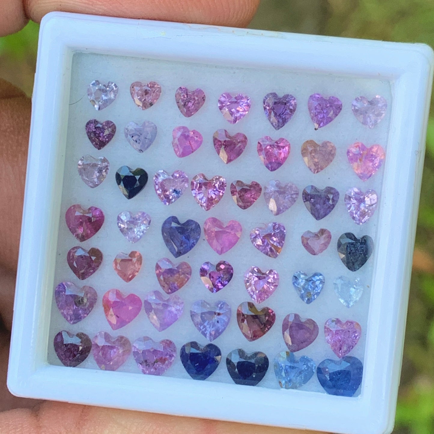 Unheated Sapphire Hearts Multicolor Loose Gem Parcel of 10.95 Ct / 50 Natural Gemstones For Fine Jewelry