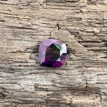 Bi Color Sapphire Cushion Purple And Deep Blue 5.95 mm / 0.93 Ct Heated Only Natural Loose Gemstone For Jewelry Making