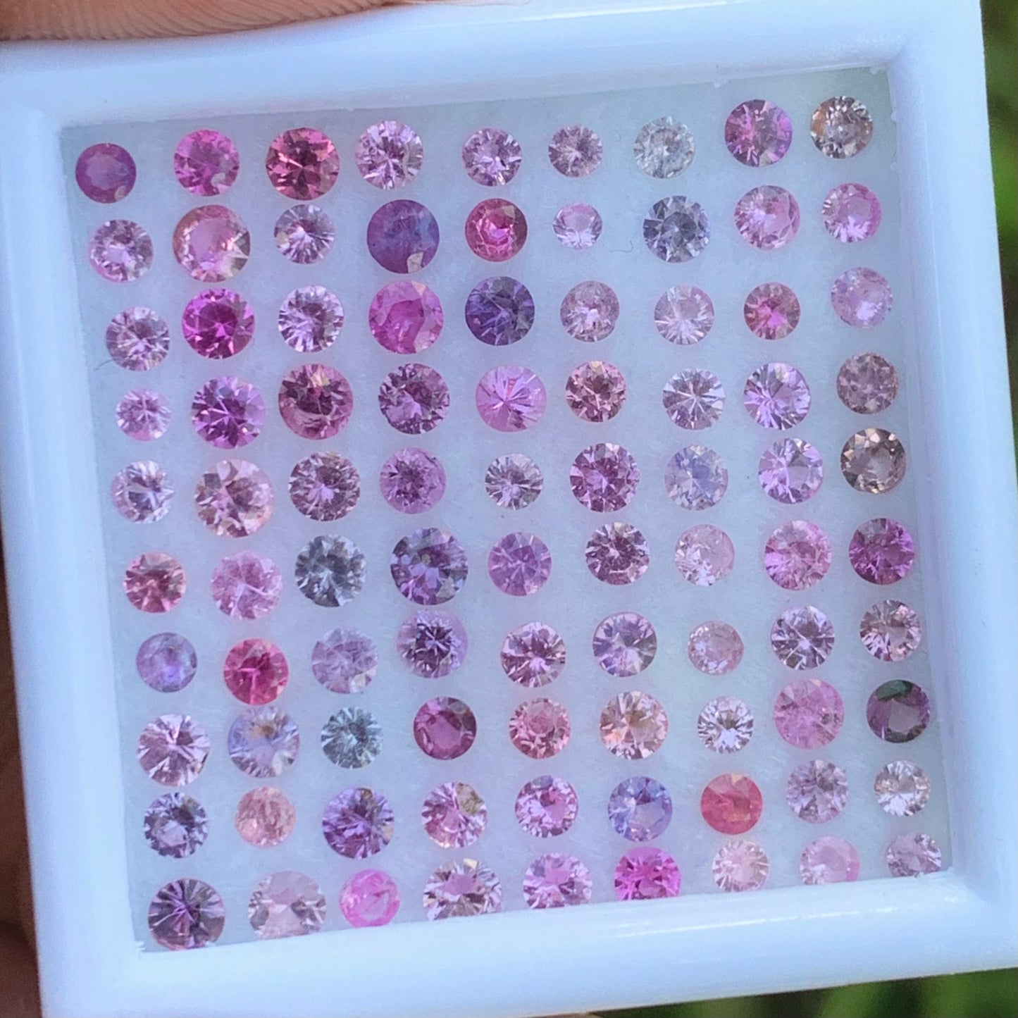 Unheated Pink &  Purple 2.1 - 3 mm Sapphire Rounds 5.90 Ct Loose Gemstone Parcel of 90 Stones