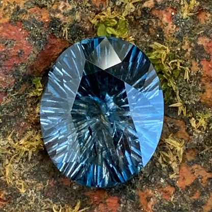 Teal Blue Spinel Fantasy Concave Cut Oval 2.79 Ct Natural Loose Gemstone From Sri Lanka