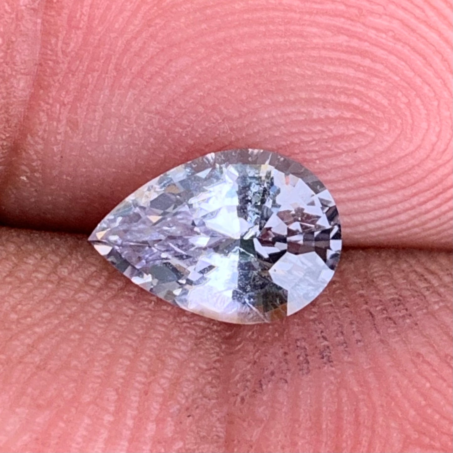 Silvery Gray Spinel Pear Cut 1.35 Ct Natural Unheated Loose Gemstone from Sri Lanka