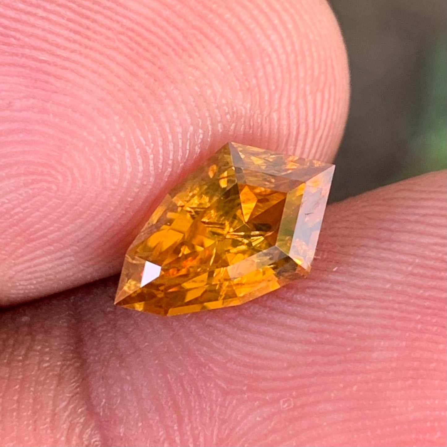 Orange Zircon Shield 2.86 Ct Natural Loose Gemstone From Sri Lanka