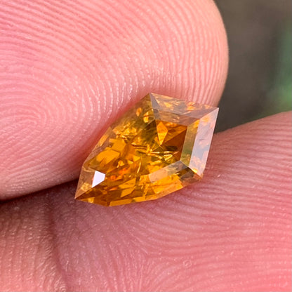 Orange Zircon Shield 2.86 Ct Natural Loose Gemstone From Sri Lanka