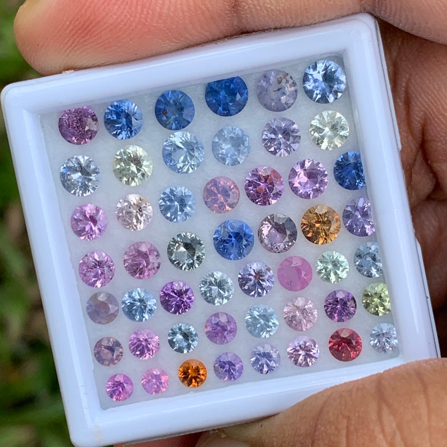 Natural Sapphire 3 - 4.5 mm Rounds 12.88 Ct / 50 Multicolor Loose Gemstone Parcel from Sri Lanka