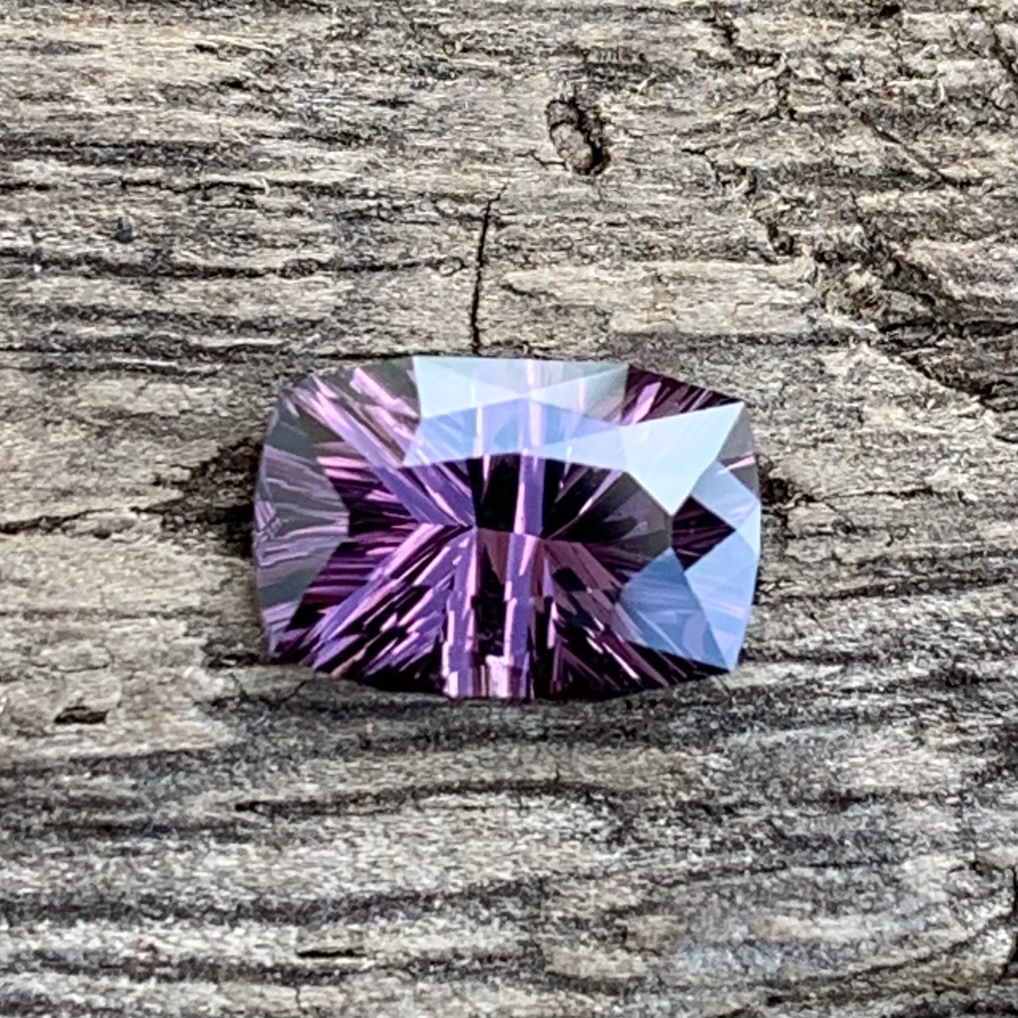 Reddish Purple Spinel Concave Cut Rectangular Cushion 1.05 Ct Natural Loose Gemstone From Sri Lanka