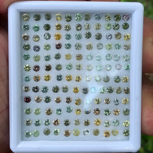Zircon Rounds Wholesale Parcel of 134 Multi Color Natural Loose Gemstones 17.65  Ct