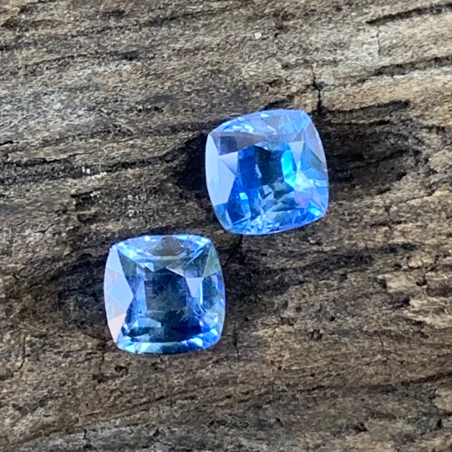Blue Sapphire Cushion Pair 3.9 mm / 0.8 Ct Heated Only Natural Loose Gemstones for Earrings