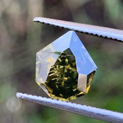 Deep Greenish Zircon Geometric Cut 2.75 Ct Natural Loose Gemstone from Sri Lanka