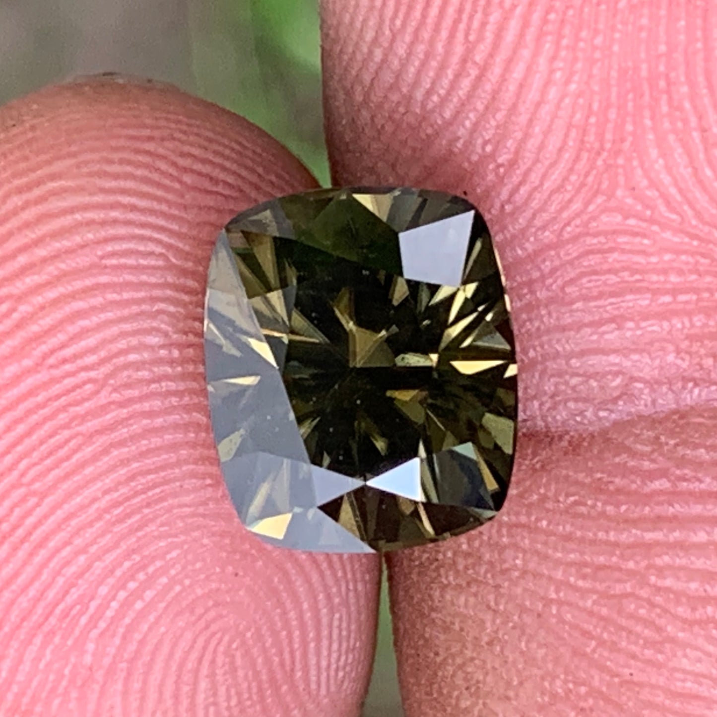 Brownish Green Zircon Rectangular Cushion Natural Certified 5.85 Ct Loose Gemstone