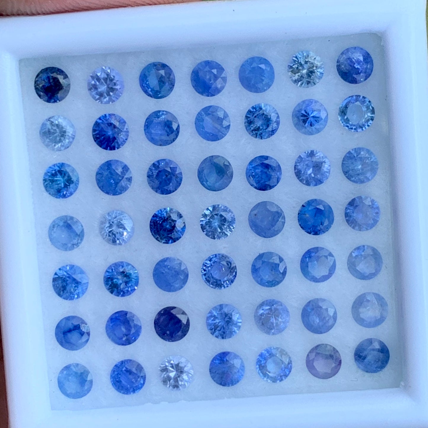 Blue Sapphire 3.2 mm Rounds 7.52 Ct Loose Gemstone Parcel of 49 Stones