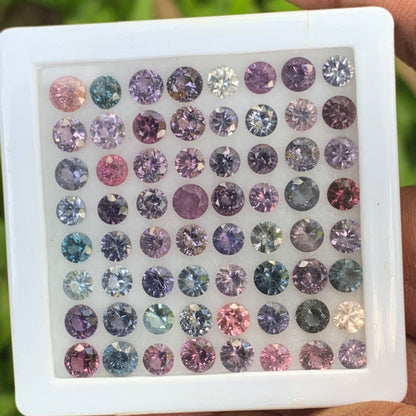 Spinel 4 - 4.5 mm Brilliant  Flower Cut Rounds 19.70 Ct / 64 Stones Parcel of Natural Loose Gemstones From Sri Lanka