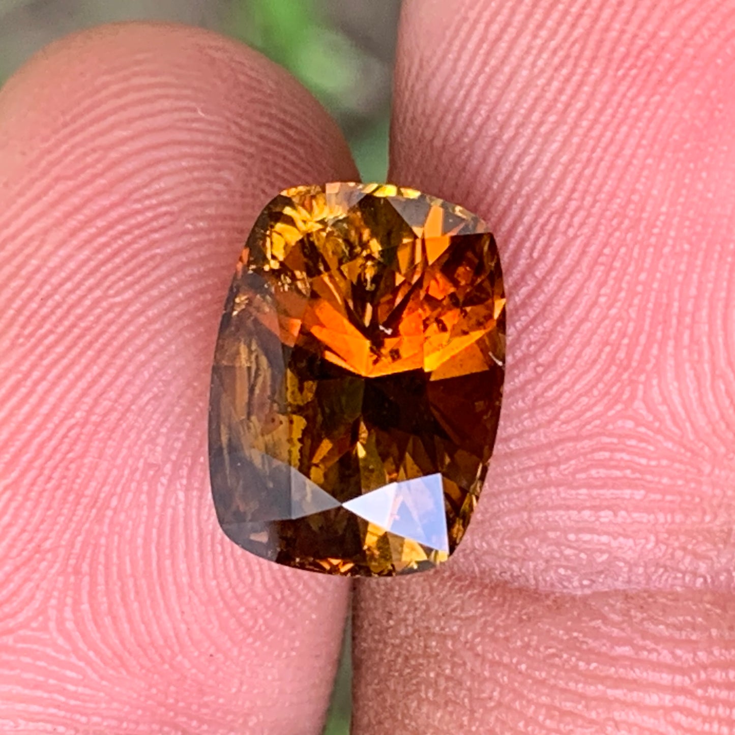 Brownish Orange Yellow Tourmaline Rectangular Cushion Natural Certified 6.37 Ct Loose Gemstone