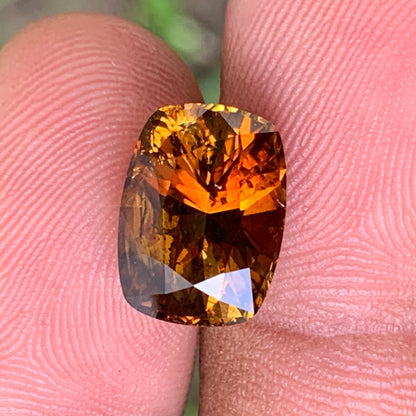 Brownish Orange Yellow Tourmaline Rectangular Cushion Natural Certified 6.37 Ct Loose Gemstone