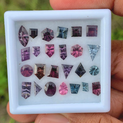 Spinel Concave / Fantasy Cut Geometric Shape Stones Parcel 8.33 Ct / 25 Stones Multicolor Natural Loose Gemstones