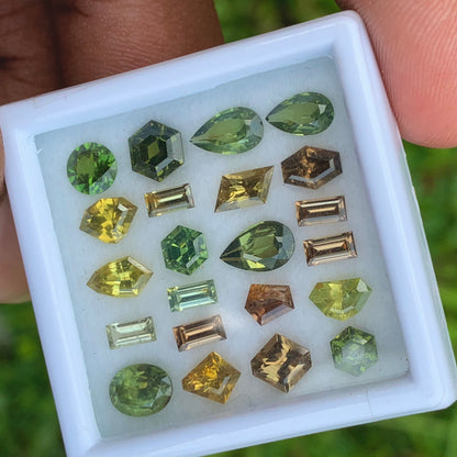 Zircon Different Geometric Shapes Stones Parcel 12.80 Ct / 22 Stones Multicolor Natural Loose Gemstones