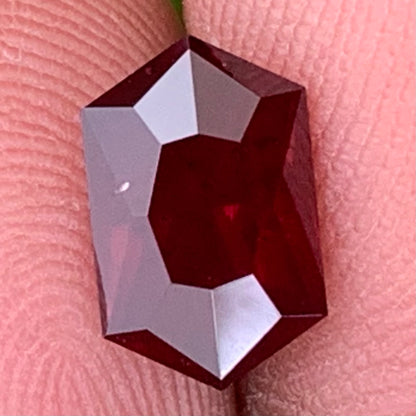 Red Garnet Hexagon 2 Ct Natural Unheated Loose Gemstone From Sri Lanka