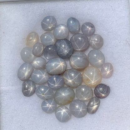 Star Sapphire Roundish And Ovalish Cabochons 20.45 Ct / 31 Stones Natural Wholesale Loose Gemstone Parcel from Sri Lanka