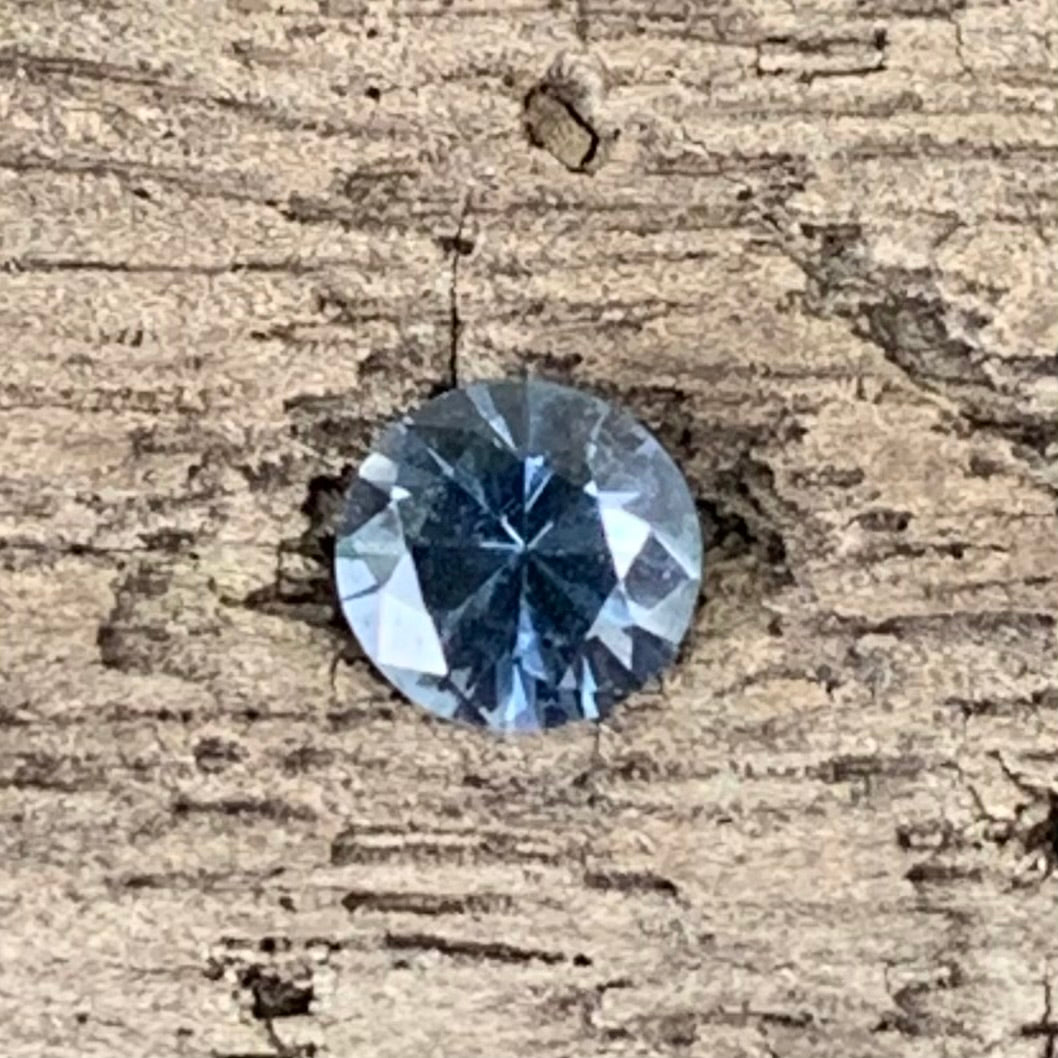 Grayish Blue Spinel Flower Cut Round 4.8 mm / 0.47 Ct Natural Loose Gemstone From Sri Lanka
