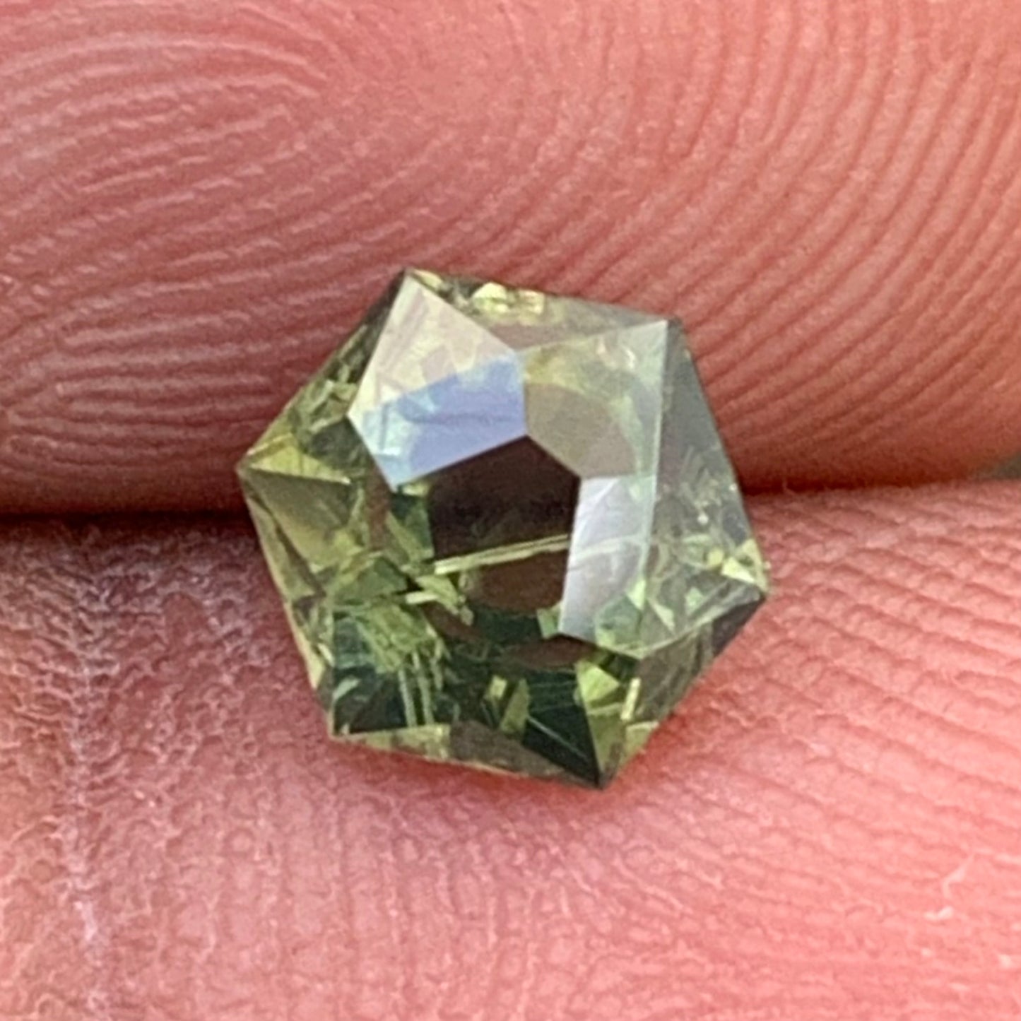 Mint Green Zircon Portrait Cut Hexagon 1.4 Ct Natural Loose Gemstone