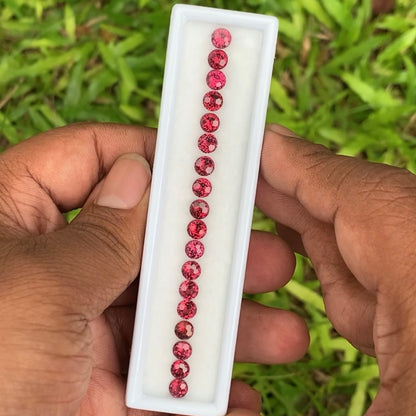 Football Cut Red Garnet 11.08 Ct / 18 Stones Loose Gemstone Parcel For Jewelry Making 💎✨