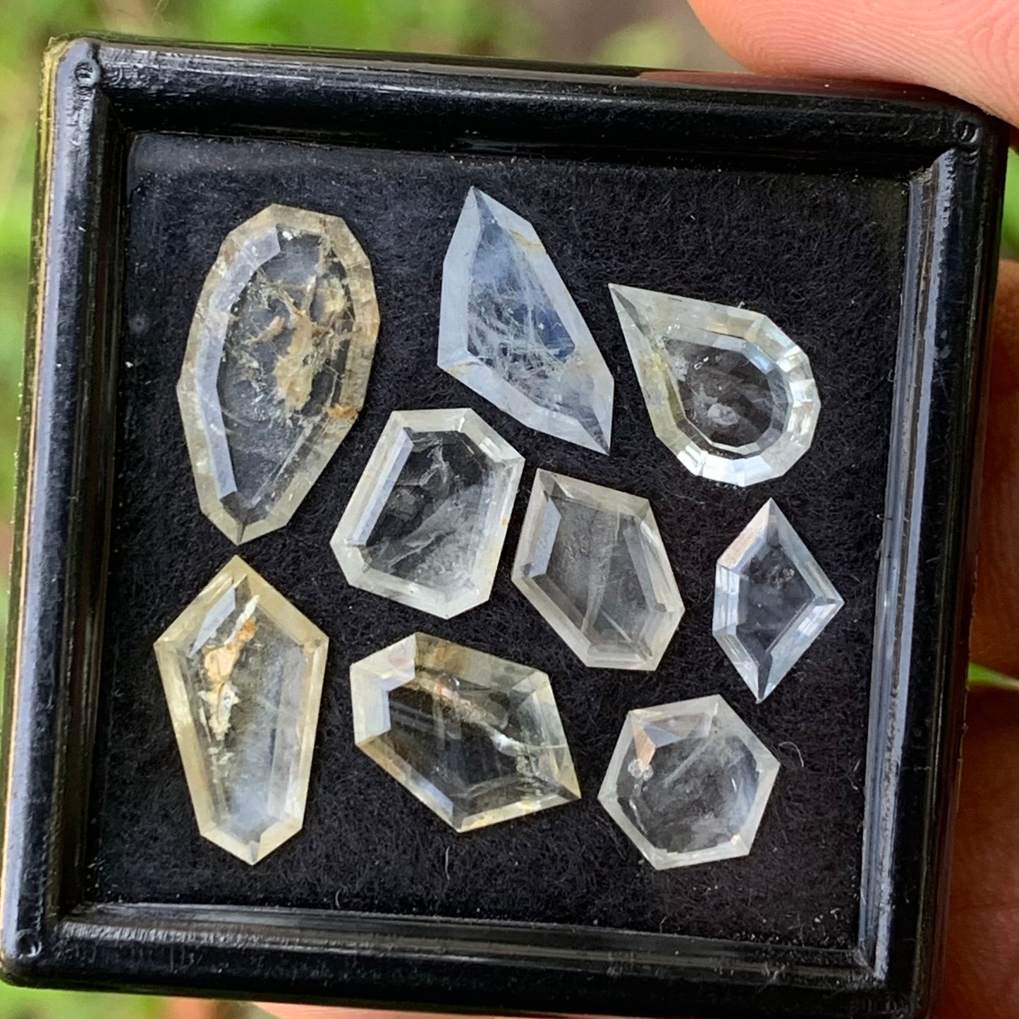 Unheated Sapphire Pale Yellow & Blue Portrait Cut Geometric Shape Tablets Natural Loose Gemstone Parcel 13.30 Ct / 8 Gemstones From Sri Lanka