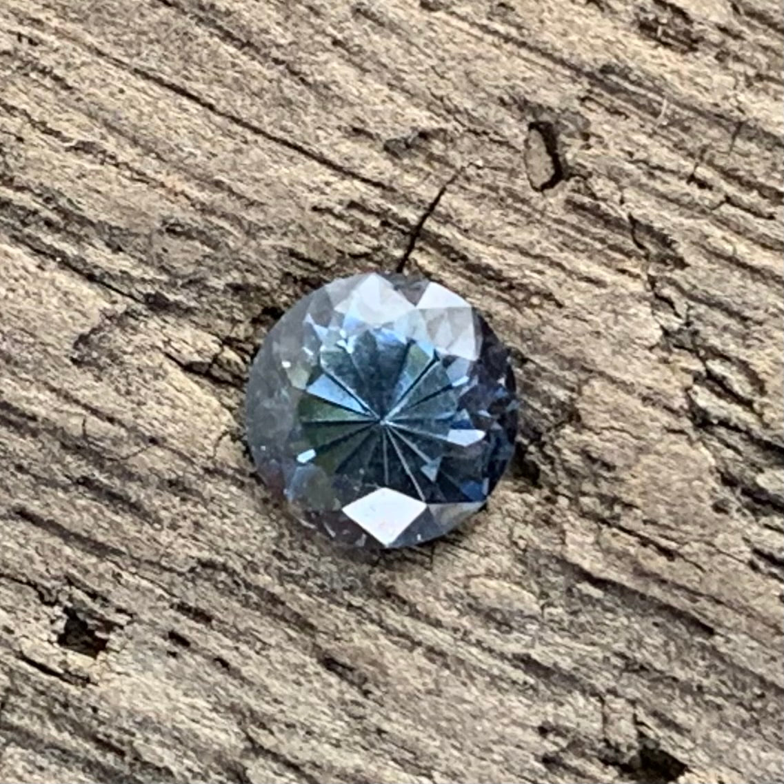 Grayish Blue Spinel Flower Cut Round 4.92 mm / 0.56 Ct Natural Loose Gemstone from Sri Lanka