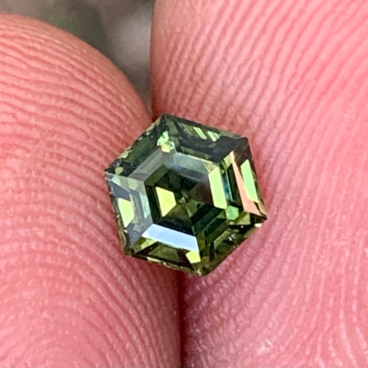 Green Zircon Step Cut Hexagon 1.16 Ct Natural Loose Gemstone From Sri Lanka