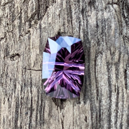 Reddish Purple Spinel Concave Cut Rectangular Cushion 1.05 Ct Natural Loose Gemstone From Sri Lanka