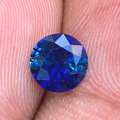 Blue Sapphire 5.9 mm Round Heated Only 0.86 Ct Natural Loose Gemstone for Jewelry Making