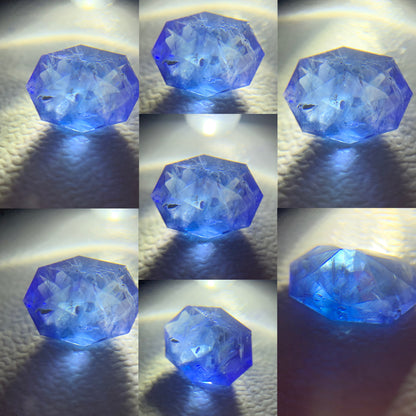 Heavily Included Deep Blue Sapphire Octagon 1.15 Ct Loose Gemstone from Sri Lanka