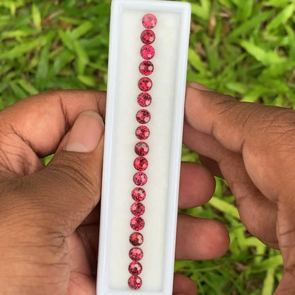 Football Cut Red Garnet 11.08 Ct / 18 Stones Loose Gemstone Parcel For Jewelry Making 💎✨