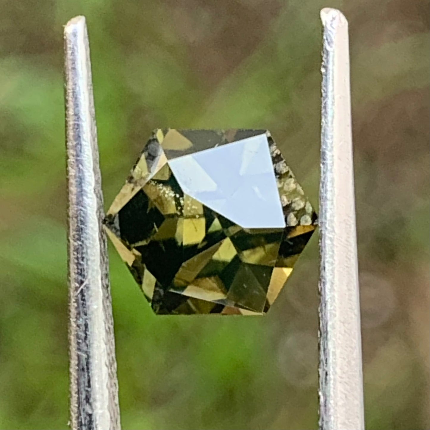 Deep Green Zircon Hexagon 2.15 Ct Unheated Natural Loose Gemstone