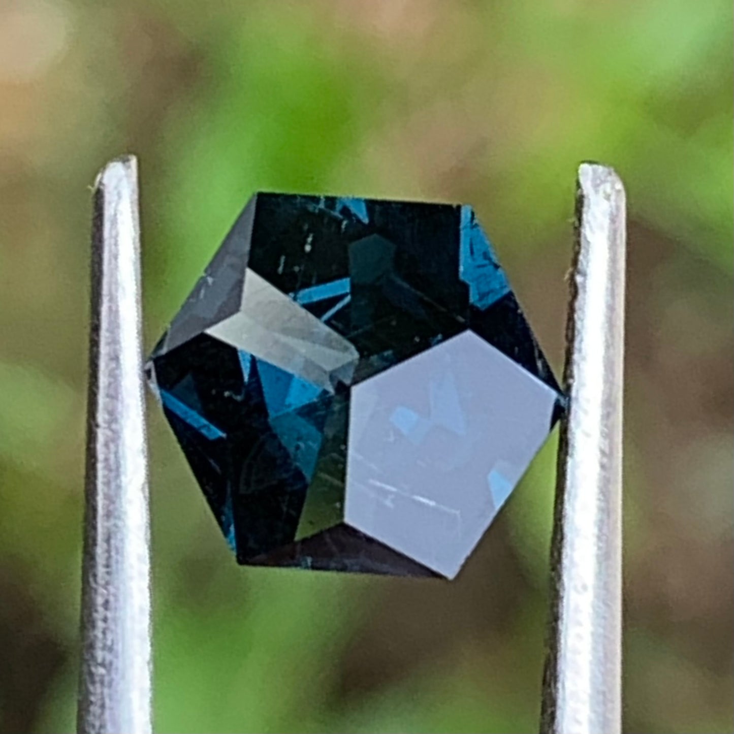 Deep Teal Spinel Hexagon 1.2 Ct Creative Fancy Cut Loose Gemstone