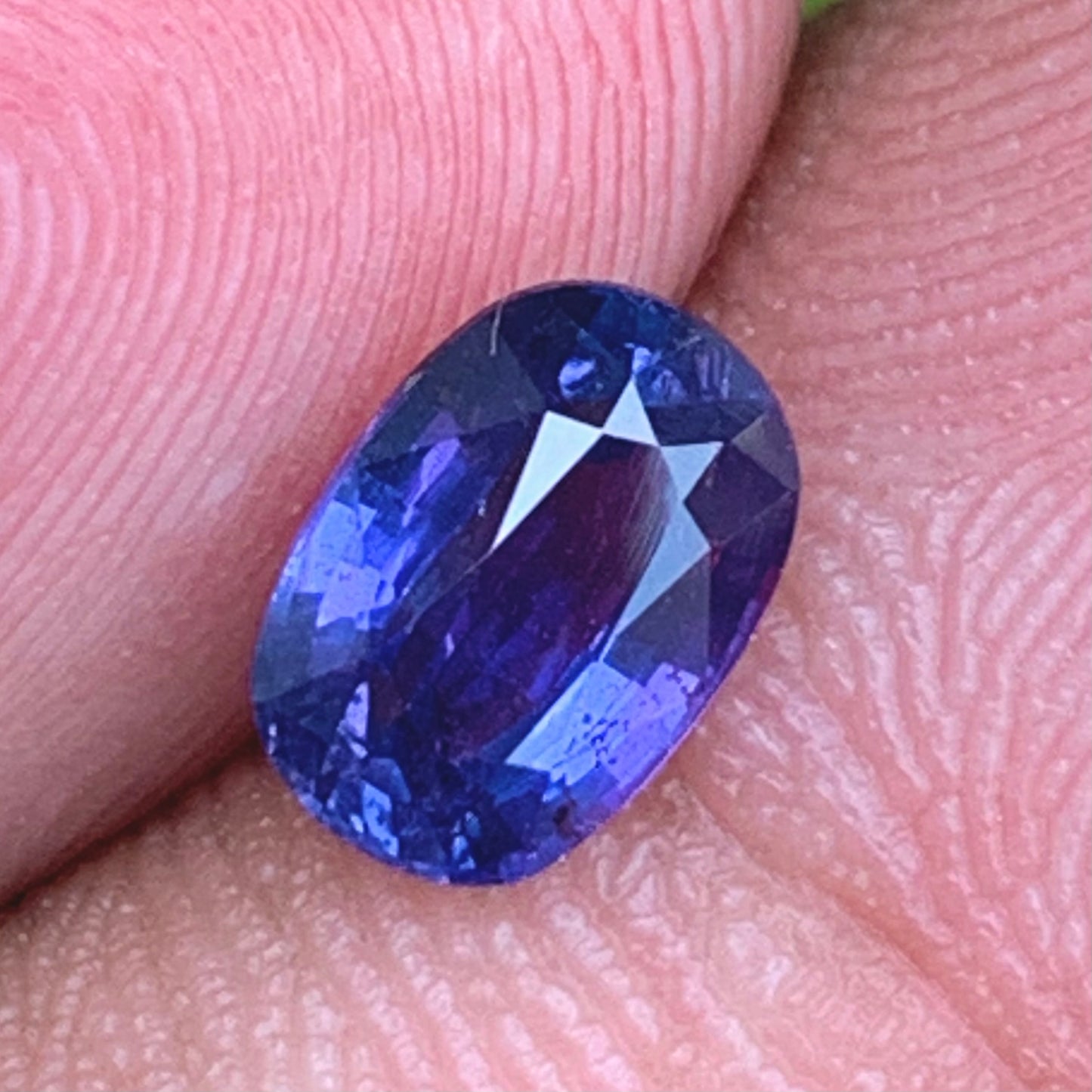 Natural Unheated Color Change Sapphire Rectangular Cushion 1.24 Ct Certified Loose Gemstone From Sri Lanka