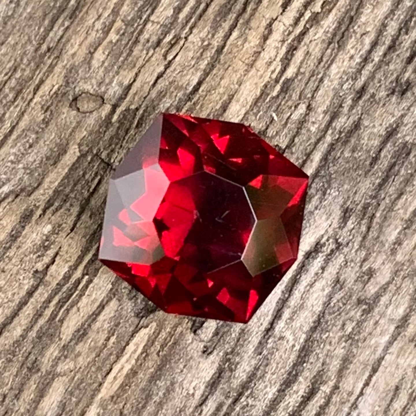 Deep Red Garnet Octagonal Flower 2.00 Ct Creative Cut Loose Gemstone