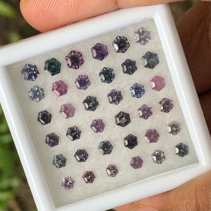 Multicolor Spinel Hexagon Natural Loose Gemstone Parcel 5.5 Ct / 36 Gemstones From Sri Lanka