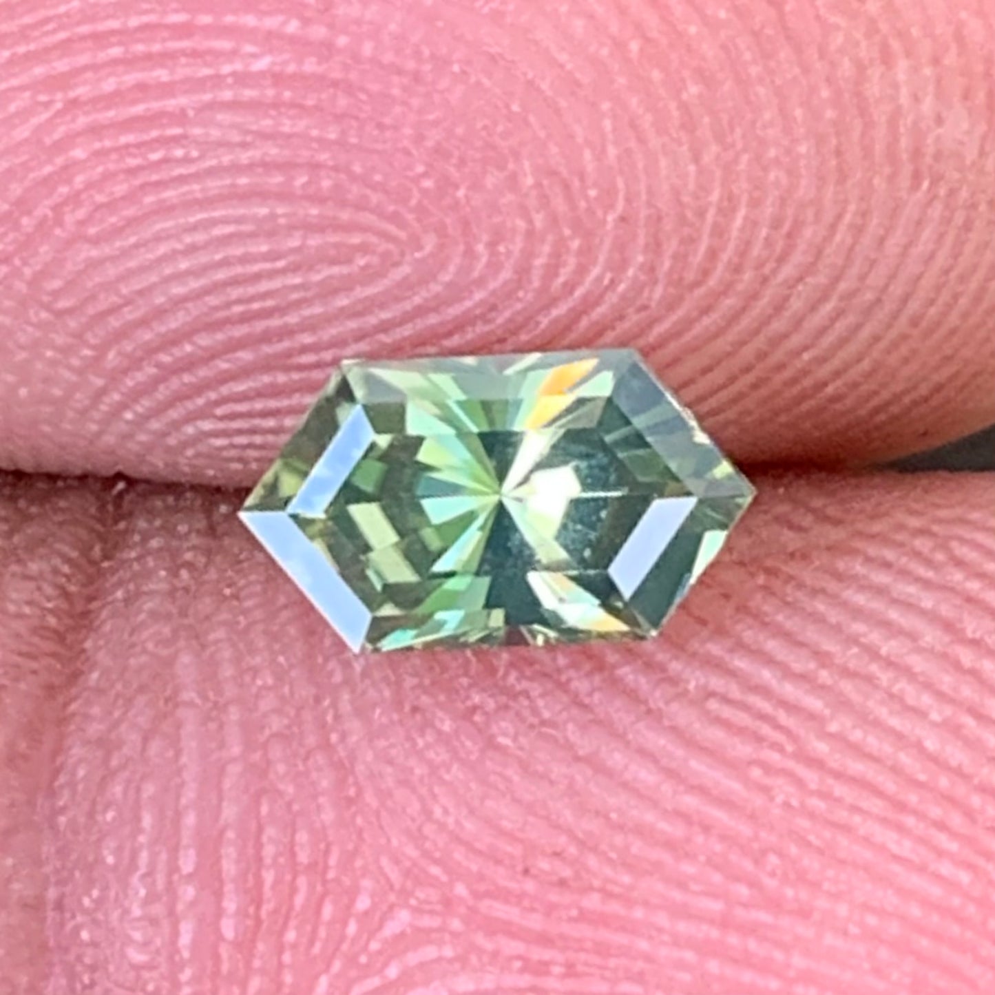 Yellowish Green Zircon Elongated Hexagon Precision Cut 1.23 Ct Ceylon Natural Loose Gemstone
