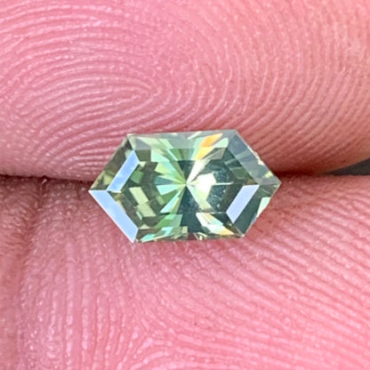 Yellowish Green Zircon Elongated Hexagon Precision Cut 1.23 Ct Ceylon Natural Loose Gemstone