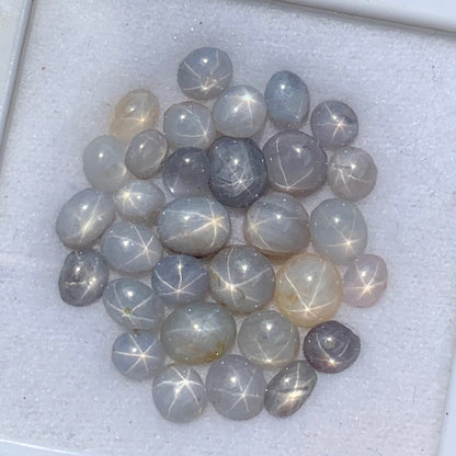 Star Sapphire Roundish And Ovalish Cabochons 20.45 Ct / 31 Stones Natural Wholesale Loose Gemstone Parcel from Sri Lanka