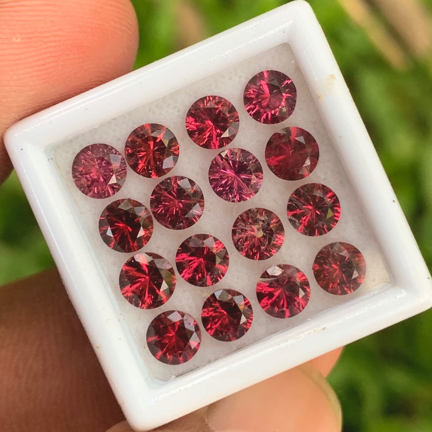 Red Garnet 4.5 mm Concave Fantasy Cut Rounds 5.80 Ct / 16 Stones Parcel of Natural Loose Gemstones From Sri Lanka