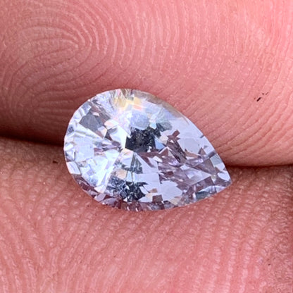 Silvery Gray Spinel Pear Cut 1.35 Ct Natural Unheated Loose Gemstone from Sri Lanka