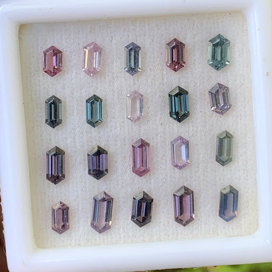 Spinel Elongated Hexagon Parcel 4.38 Ct / 20 Natural Loose Gemstones From Sri Lanka