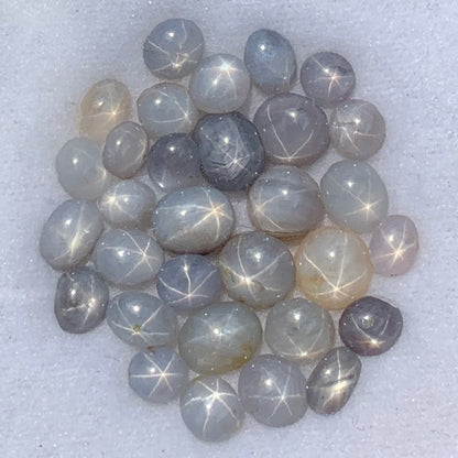Star Sapphire Roundish And Ovalish Cabochons 20.45 Ct / 31 Stones Natural Wholesale Loose Gemstone Parcel from Sri Lanka