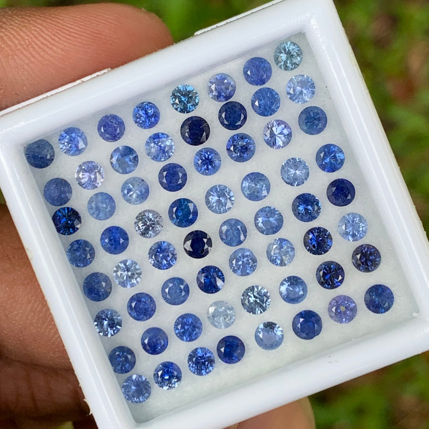 Blue Sapphire 3 mm Rounds 8.26 Ct Loose Gemstone Parcel of 64 Stones