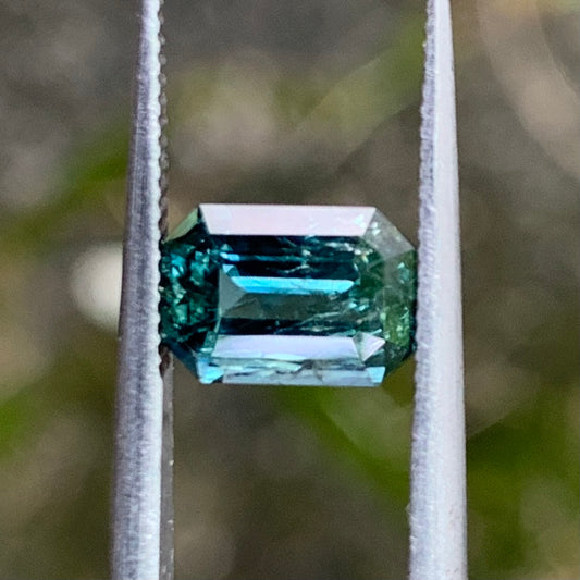 Green Sapphire Emerald Cut Octagon 1.40 Ct Heated Only Natural Loose Gemstone For Jewelry Making