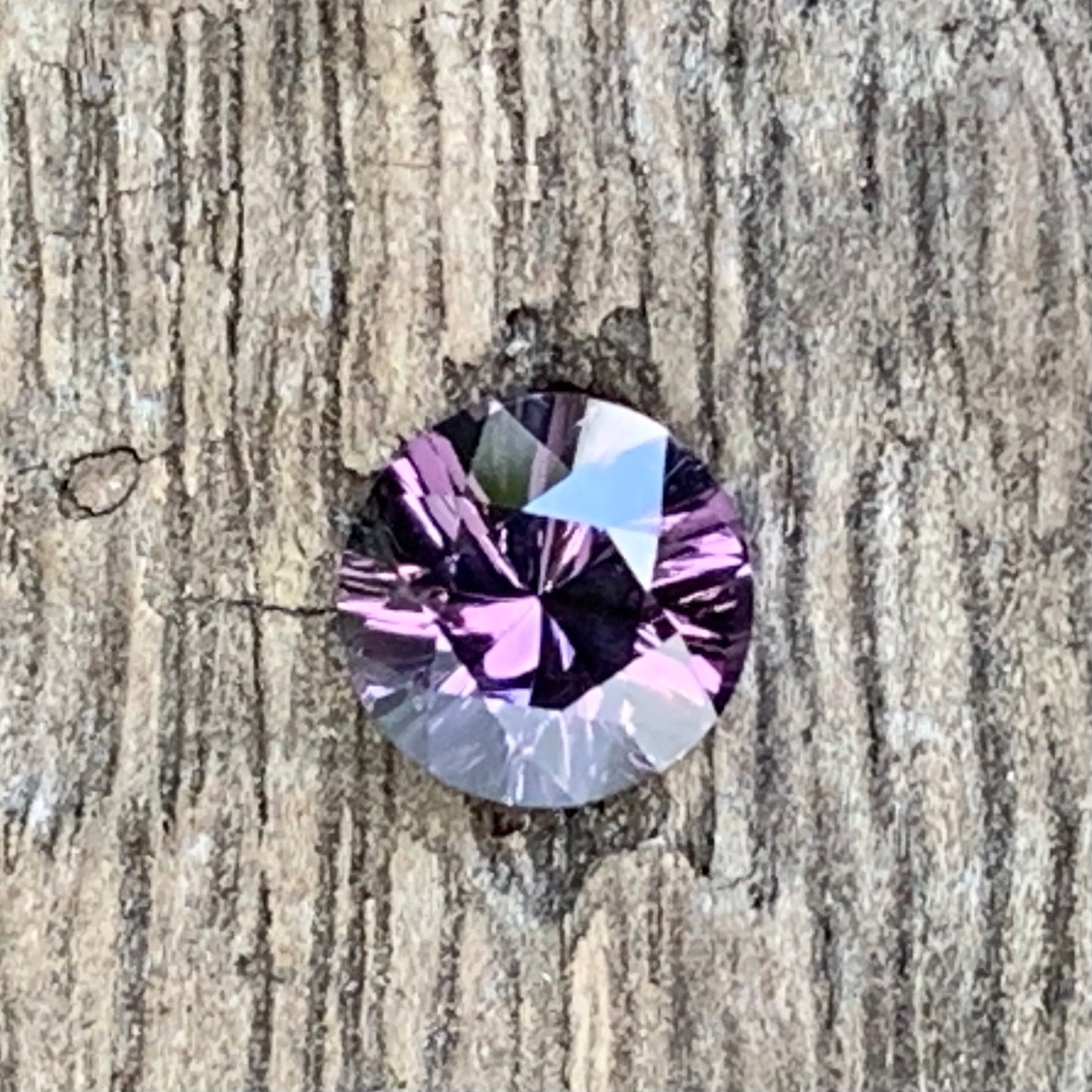 Purple Spinel Concave Cut Round 0.65 Ct Natural Loose Gemstone from Sri Lanka